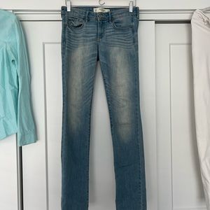 Abercrombie + Fitch Low Waist Light Wash Straight Jeans